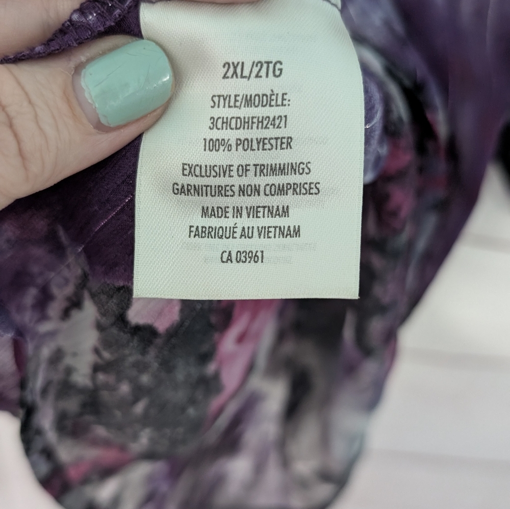 Denver Hayes Floral Chiffon Blouse - Purple and Pink 🩷 Size 2xl - Picture 5 of 7